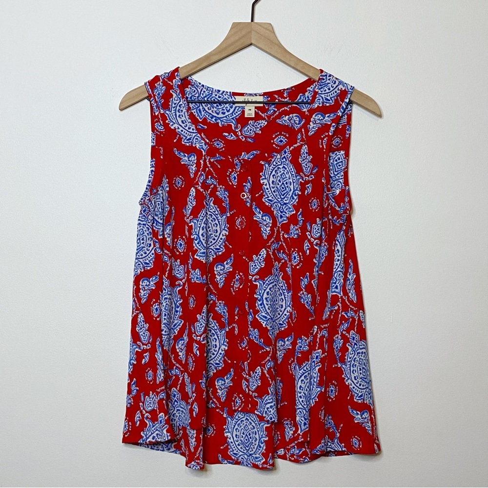 Style & Co. Top Button Front Sleeveless Blouse Petite Medium